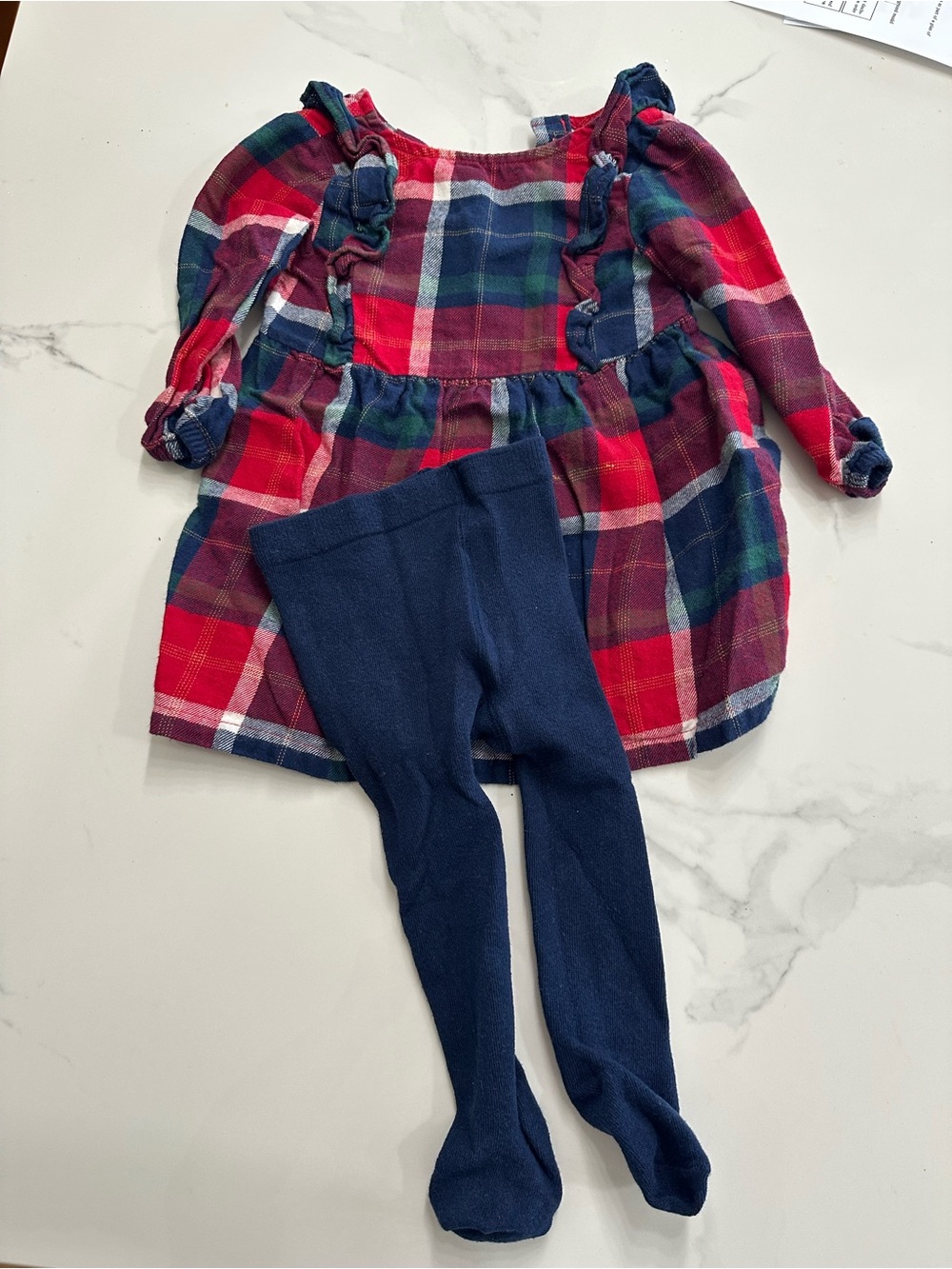 Carter's Red and Green Plaid Outfit